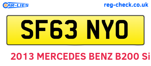 SF63NYO are the vehicle registration plates.
