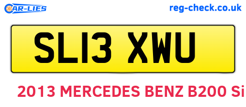 SL13XWU are the vehicle registration plates.