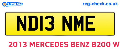 ND13NME are the vehicle registration plates.