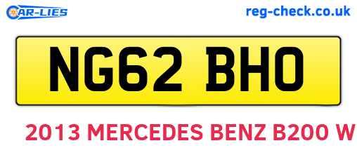 NG62BHO are the vehicle registration plates.