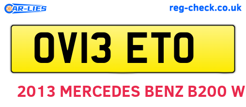 OV13ETO are the vehicle registration plates.