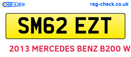 SM62EZT are the vehicle registration plates.