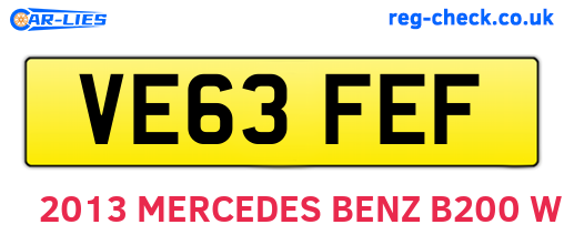 VE63FEF are the vehicle registration plates.