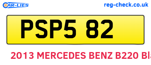 PSP582 are the vehicle registration plates.