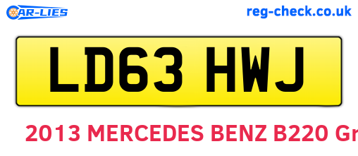 LD63HWJ are the vehicle registration plates.