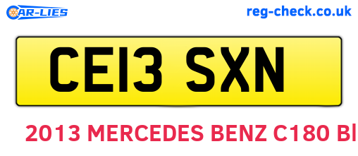 CE13SXN are the vehicle registration plates.