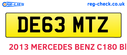 DE63MTZ are the vehicle registration plates.