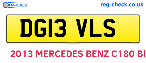 DG13VLS are the vehicle registration plates.