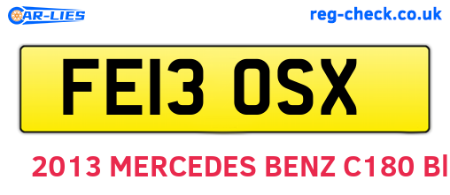 FE13OSX are the vehicle registration plates.