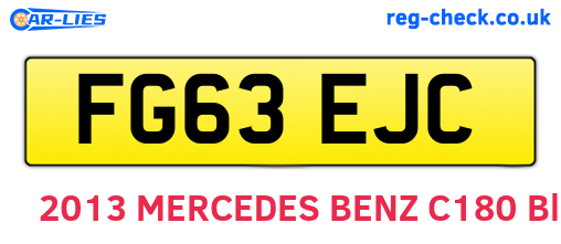 FG63EJC are the vehicle registration plates.