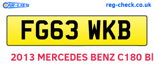 FG63WKB are the vehicle registration plates.