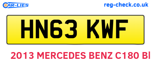 HN63KWF are the vehicle registration plates.