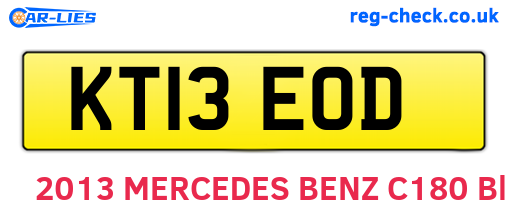 KT13EOD are the vehicle registration plates.