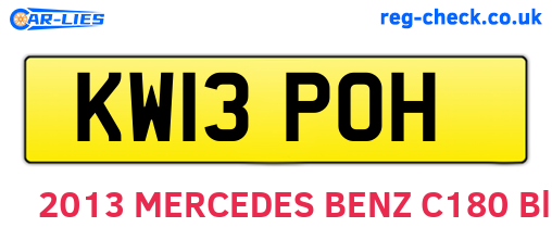 KW13POH are the vehicle registration plates.