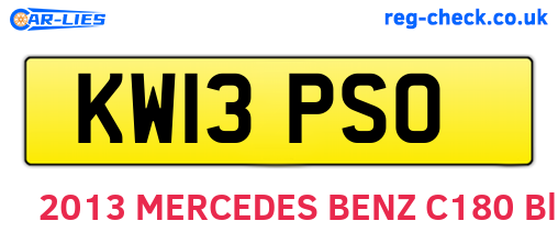 KW13PSO are the vehicle registration plates.