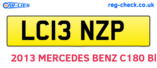 LC13NZP are the vehicle registration plates.