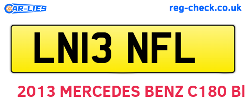 LN13NFL are the vehicle registration plates.