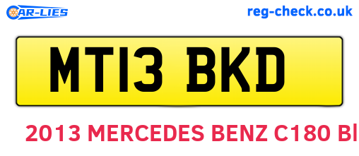 MT13BKD are the vehicle registration plates.