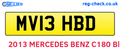 MV13HBD are the vehicle registration plates.