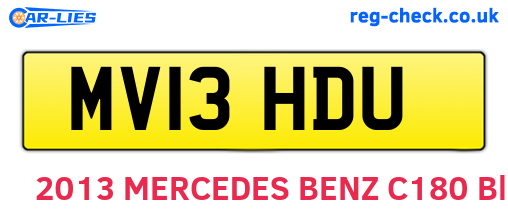 MV13HDU are the vehicle registration plates.