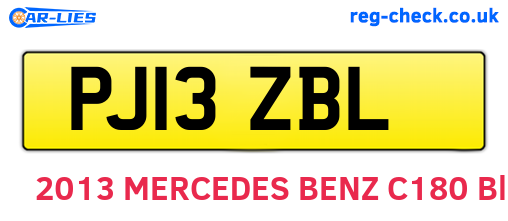 PJ13ZBL are the vehicle registration plates.