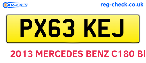 PX63KEJ are the vehicle registration plates.
