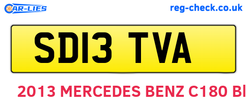 SD13TVA are the vehicle registration plates.