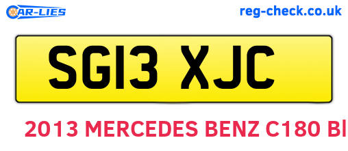 SG13XJC are the vehicle registration plates.