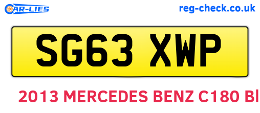 SG63XWP are the vehicle registration plates.