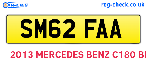 SM62FAA are the vehicle registration plates.