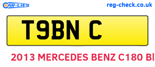 T9BNC are the vehicle registration plates.