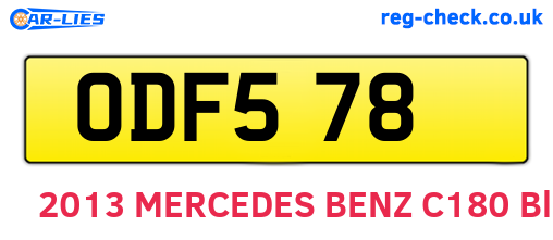 ODF578 are the vehicle registration plates.