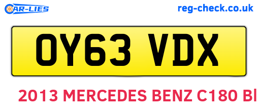 OY63VDX are the vehicle registration plates.
