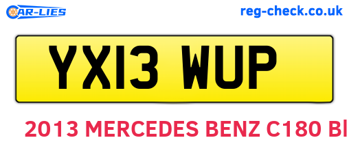 YX13WUP are the vehicle registration plates.