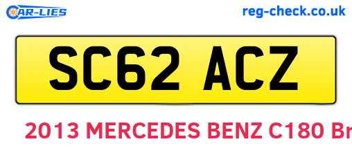 SC62ACZ are the vehicle registration plates.