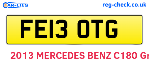 FE13OTG are the vehicle registration plates.