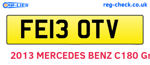 FE13OTV are the vehicle registration plates.