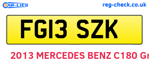 FG13SZK are the vehicle registration plates.