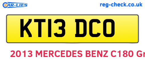 KT13DCO are the vehicle registration plates.
