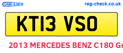 KT13VSO are the vehicle registration plates.