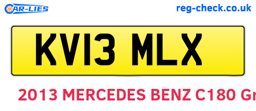 KV13MLX are the vehicle registration plates.
