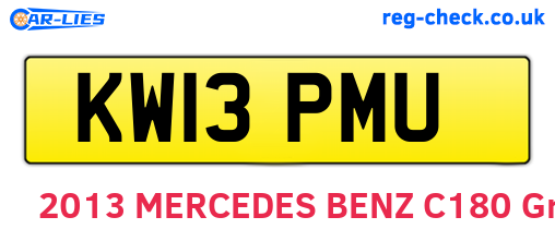 KW13PMU are the vehicle registration plates.