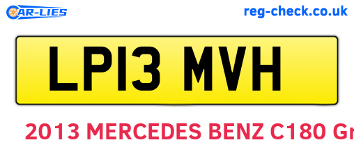 LP13MVH are the vehicle registration plates.