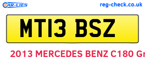 MT13BSZ are the vehicle registration plates.