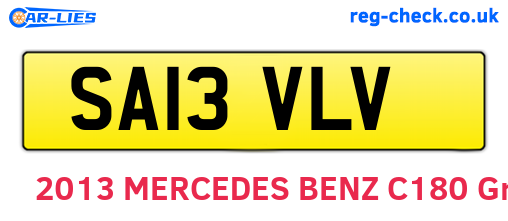 SA13VLV are the vehicle registration plates.