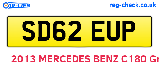 SD62EUP are the vehicle registration plates.