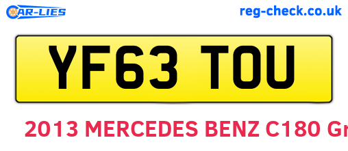 YF63TOU are the vehicle registration plates.
