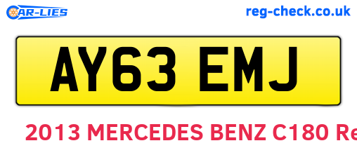 AY63EMJ are the vehicle registration plates.