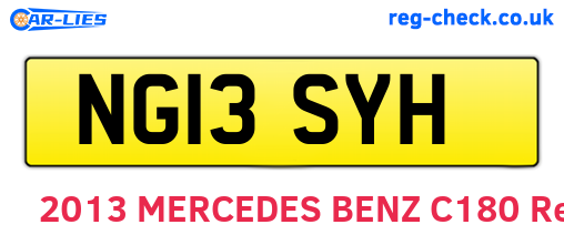 NG13SYH are the vehicle registration plates.