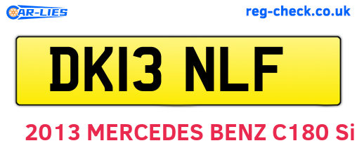 DK13NLF are the vehicle registration plates.